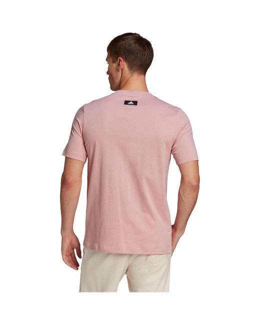 Polo M FI 3BAR TEE Adidas pour homme en coloris Pink