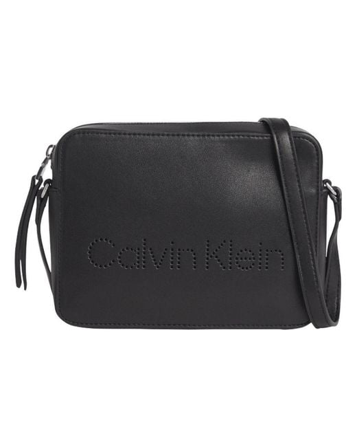 Calvin Klein Denim Schoudertas Set Camera Bag in het Zwart Lyst NL