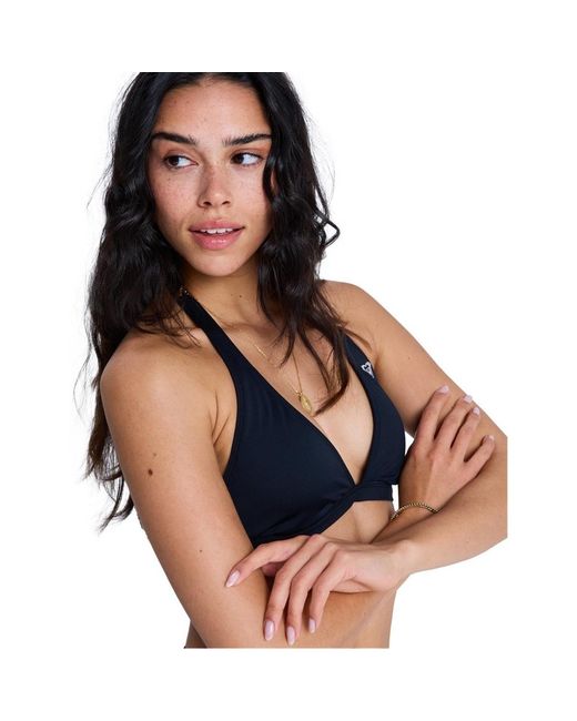 Maillots de bain Solid Essentials Fixed Tri Halter Roxy en coloris Blue