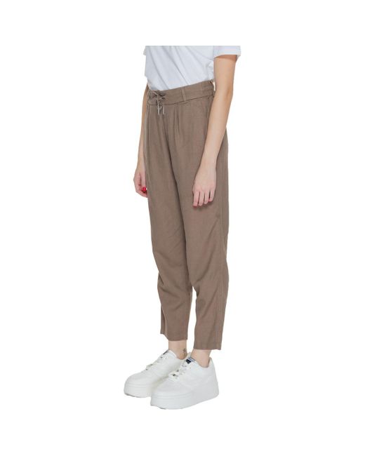 Pantalon ONLCARO-POPTRASH EASY LINEN BL PNT NOOS - 15278710 ONLY en coloris Gray