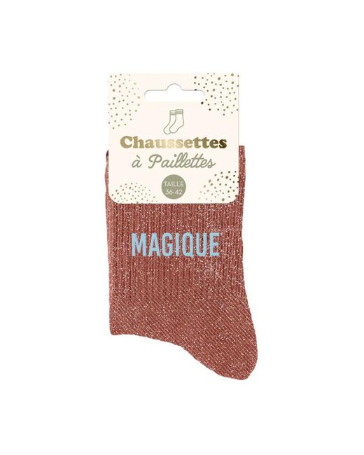 Accessoires Chaussettes Magique marron à paillettes Sud Trading en coloris Red