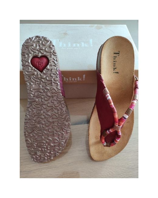 Tongs Tongs Think! en coloris Red