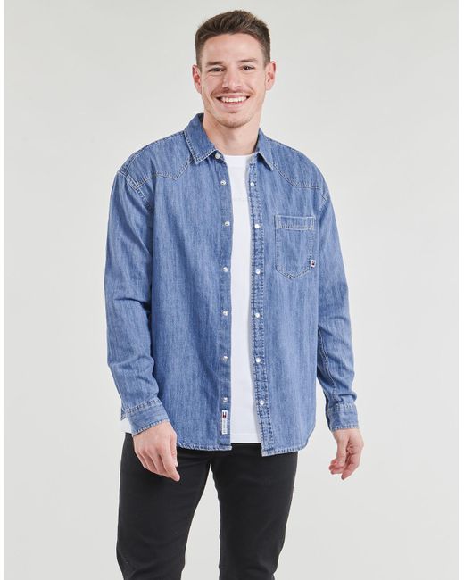Tommy Hilfiger Hemdbluse Tjm Rlx Western Denim Shirt in Blue für Herren