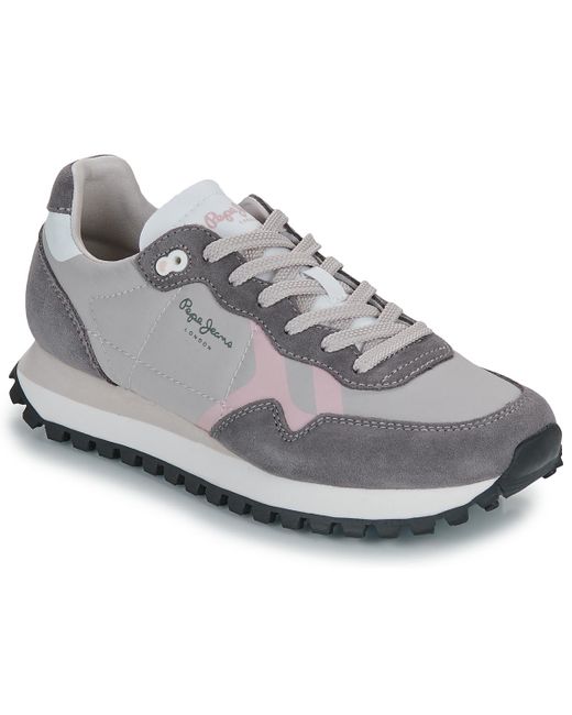 Pepe Jeans Lage Sneakers Brit-On Prints W in het Gray