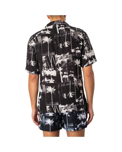 Chemise Chemise à manches courtes imprimée Resort Calvin Klein pour homme en coloris Black