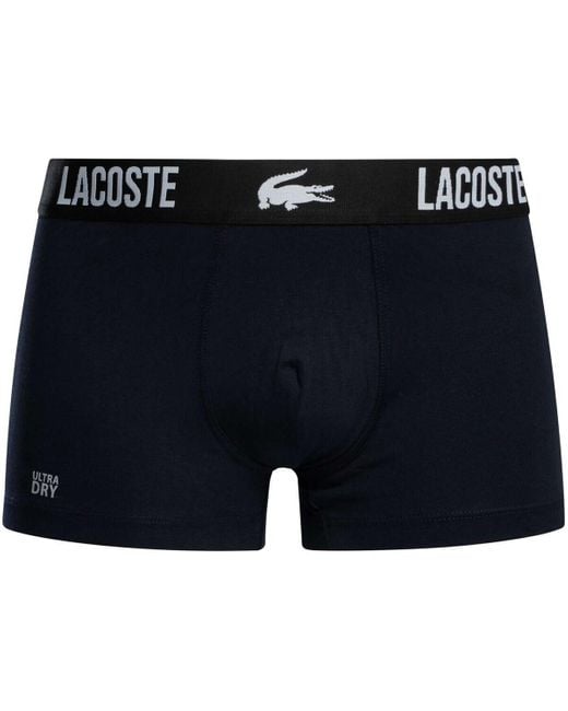 Boxers Lot de 3 malles en coton extensible Lacoste pour homme en coloris Blue
