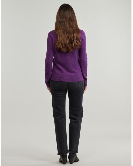 Pull Viril Rev V-Neck L/S Vila en coloris Purple