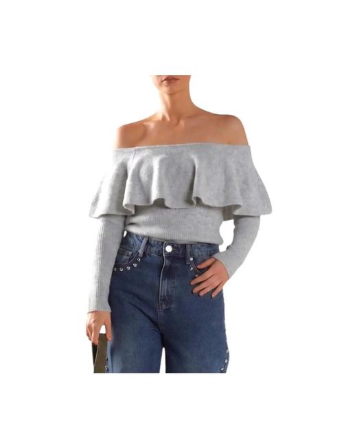 Pull Pull glamour gris à col large Glamorous en coloris Gray