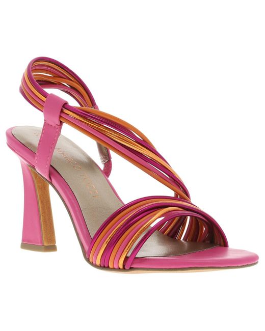 Sandales Nu-pieds talon décroché haut Marco Tozzi en coloris Pink