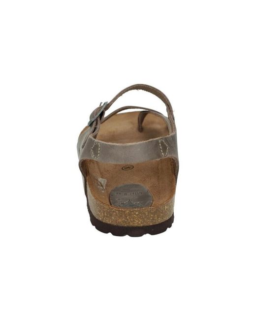 Sandales plates Interbios en coloris Brown