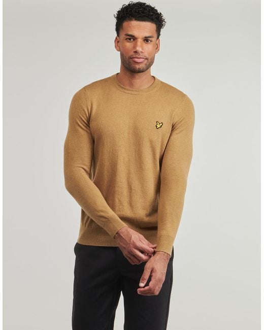 Lyle & Scott Sweatshirt Cotton Merino Crew Neck Jumper in Brown für Herren