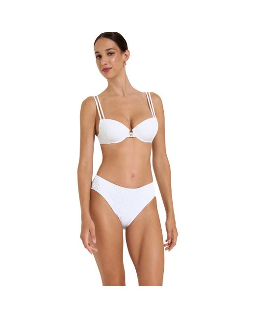 Maillots de bain Bas maillot slip de bain taille haute Sardinia Lisca en coloris White