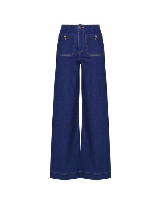 ONLY Flared/Bootcut Onlmadeline Hw Wide in het Blue