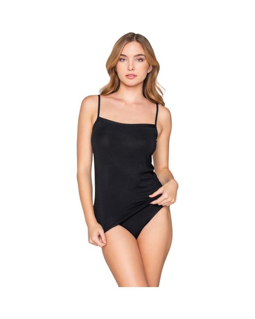 Luna Onderhemden Tanktop Met Dunne Bandjes Micro Touch Comfort Splendida in het Black