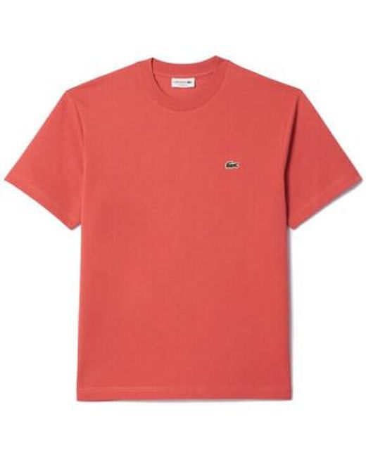 T-shirt T-SHIRT CLASSIC FIT EN JERSEY DE COTON ROUGE Lacoste pour homme en coloris Red