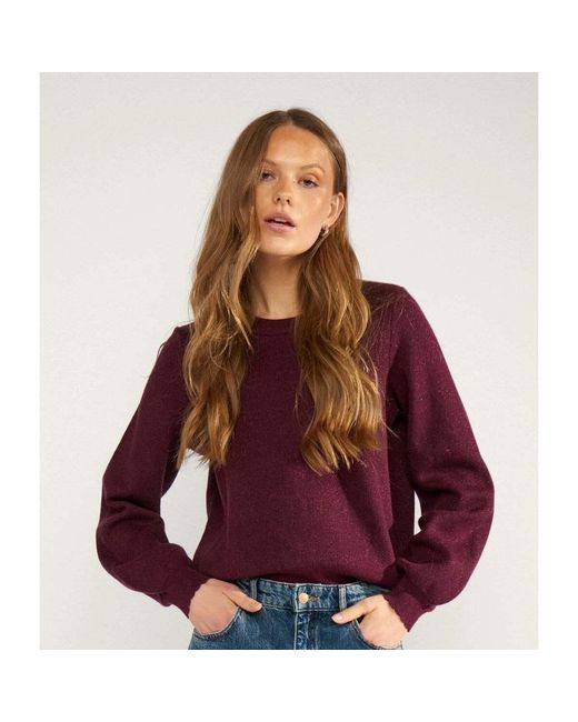 Pull Numph Nubir Solid Pullover Fig Numph en coloris Purple