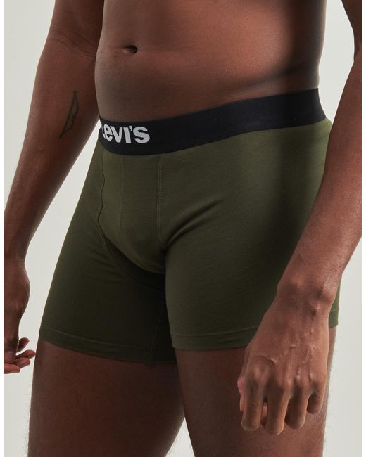 Boxers Solid Basic Boxer Organic Cotton Pack De 2 Levi's pour homme en coloris Green