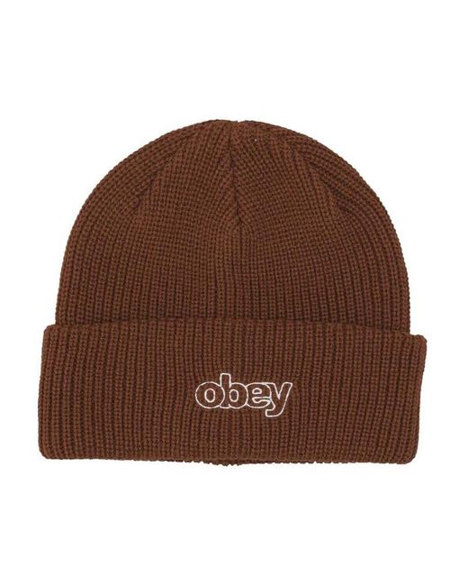 Bonnet Throwback Beanie Obey pour homme en coloris Brown