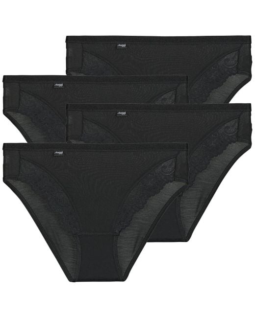 Sloggi Slips Romance Tai Pack De 4 in het Black