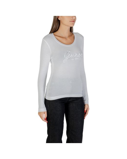 Guess T-Shirt Lange Mouw Cn Ls Embro Script Logo Tee W5Yi26 J1314 in het Gray