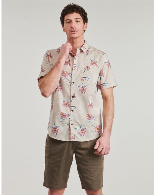 Quiksilver Overhemd Korte Mouw Apero Classic Ss in het Natural voor heren
