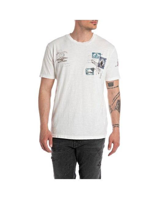 T-shirt Replay pour homme en coloris White
