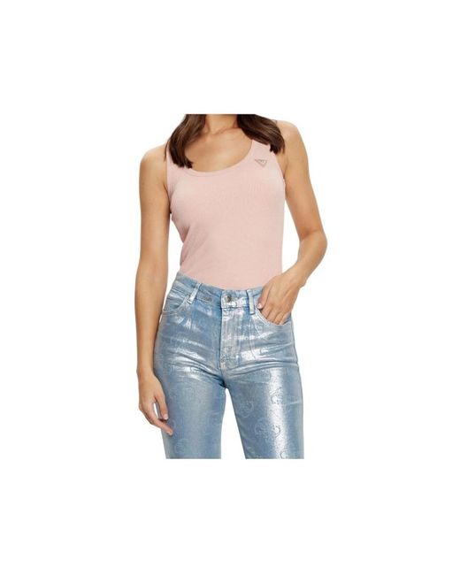 T-shirt V4YP06K8RT2G644 Guess en coloris Blue