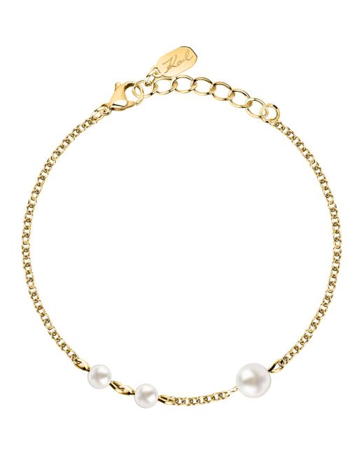 Bijoux Bracelet en acier et Perle de coquillage Karl Lagerfeld en coloris Metallic