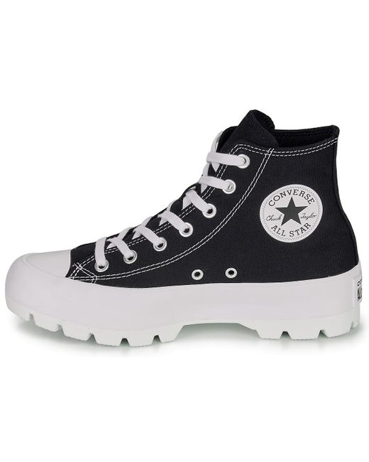 Chuck Taylor All Star High Lugged Cuir Converse en coloris Noir ... Chuck Taylor All Star High Lugged Cuir Converse en coloris Noir ...