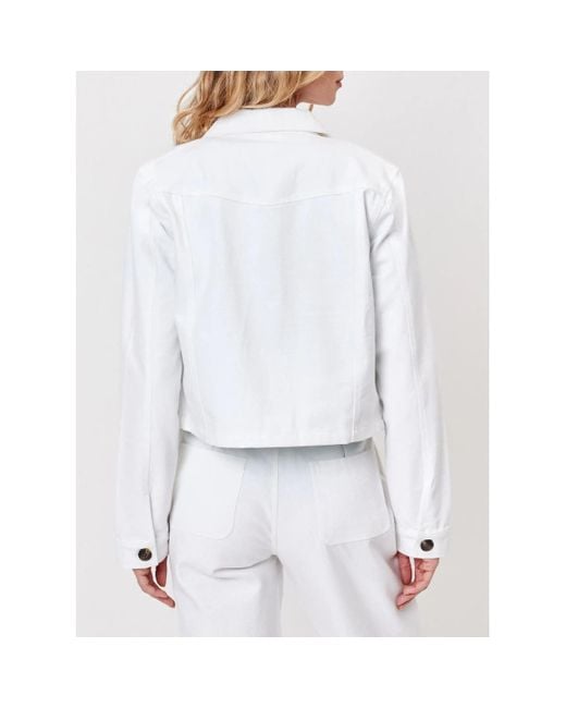 Veste Veste courte unie en coton bio BLASI La Fiancee Du Mekong en coloris White