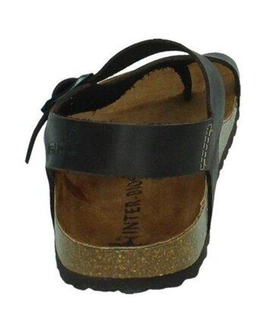 Sandales plates Interbios pour homme en coloris Black
