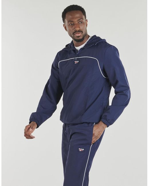 Reebok Trainingsjack Overhead Windcheater in het Blue voor heren