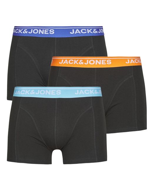 Boxers JACTHEODORE SOLID TRUNKS X3 Jack & Jones pour homme en coloris Black