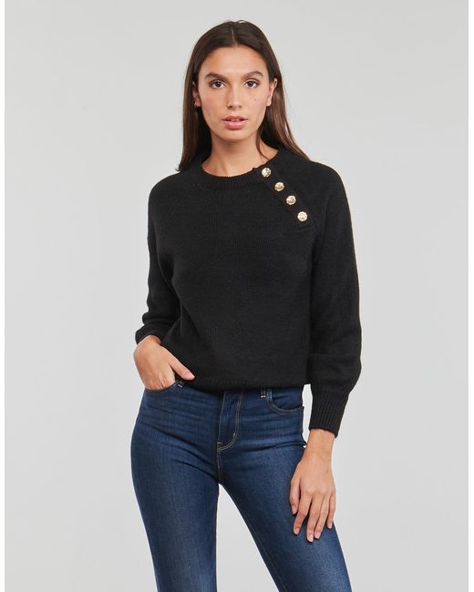 ONLY Trui Onlemma Ls Button Oneck Knt in het Black