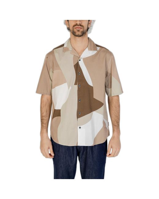 Only & Sons Overhemd Korte Mouw Onstie Rlx Ss Aop Resort 22028044 in het Natural voor heren