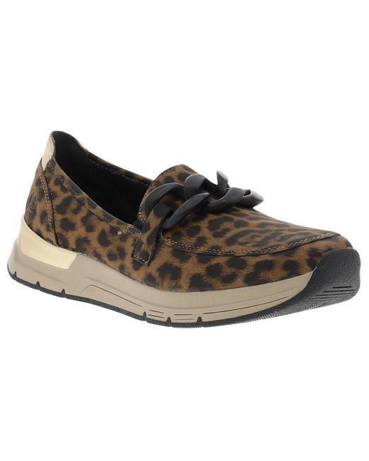 Mocassins Mocassins talon compensé bas Rieker en coloris Black
