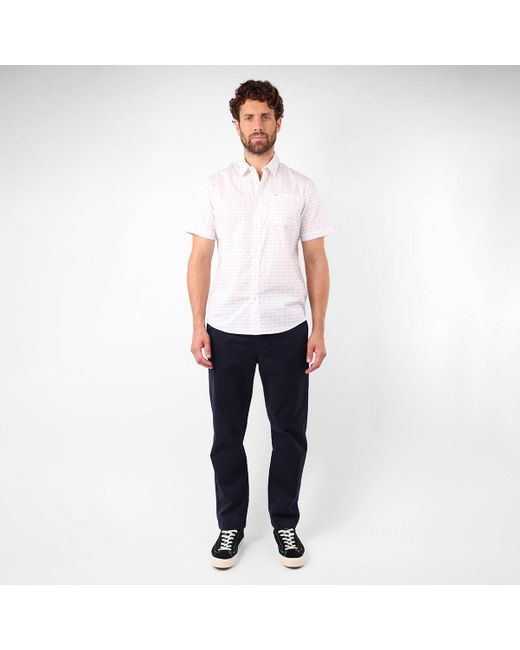 Chemise Chemise manches courtes microprint MINIATURE Oxbow pour homme en coloris White