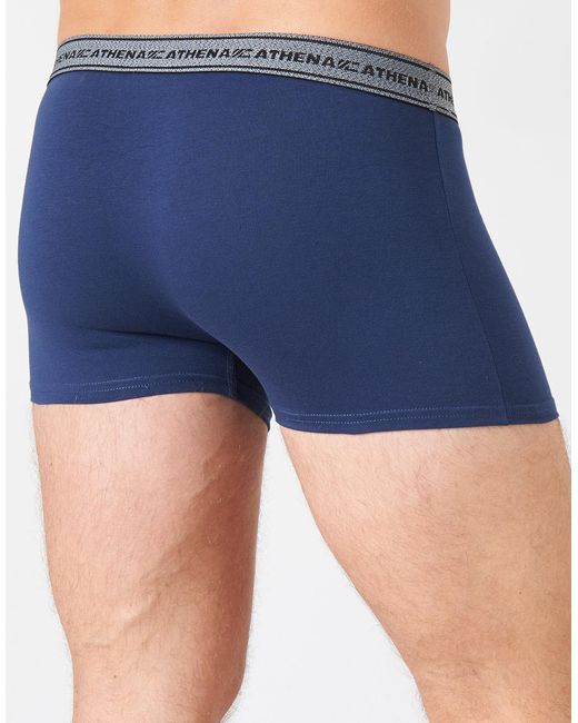 Athena Boxers Basic Coton in het Blue voor heren