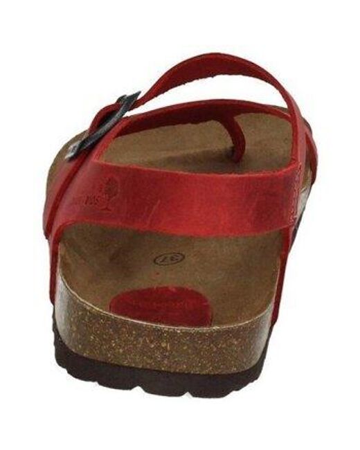Sandales plates Interbios en coloris Red