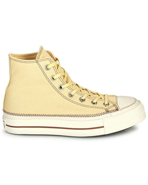 Converse Natural Turnschuhe Chuck Taylor All Star Lift Platform Contrast Stitching