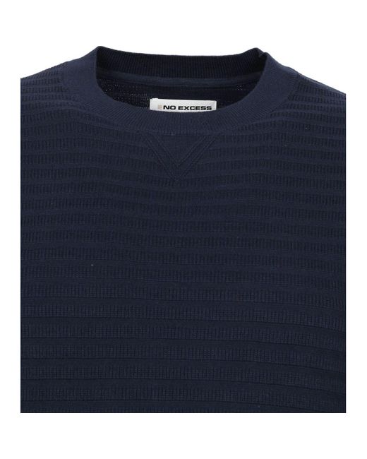No Excess Sweater Pullover Rib Donkerblauw in het Blue voor heren
