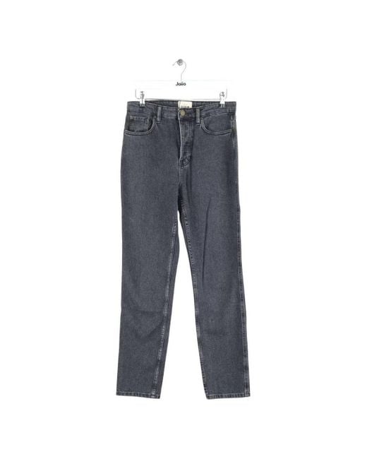 Jeans Jean droit en coton noir Sezane en coloris Gray