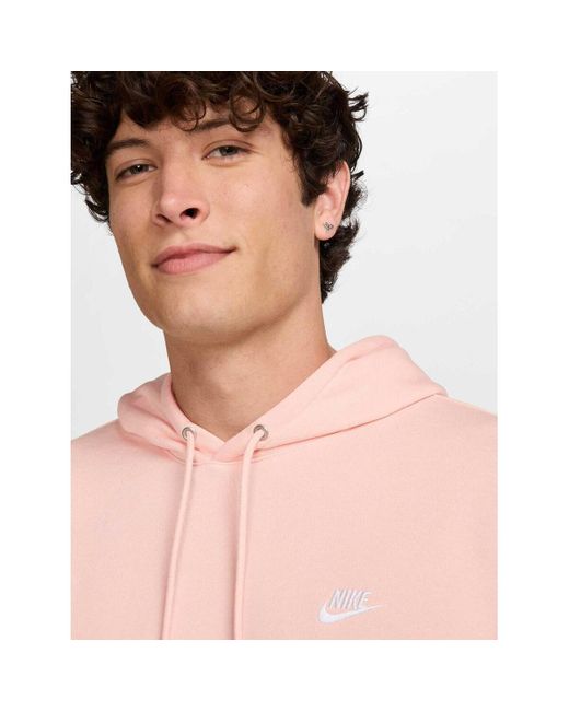 Sweat-shirt M nsw club hoodie po bb Nike pour homme en coloris Pink