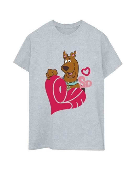 T-shirt Love Heart Scooby Doo en coloris Gray