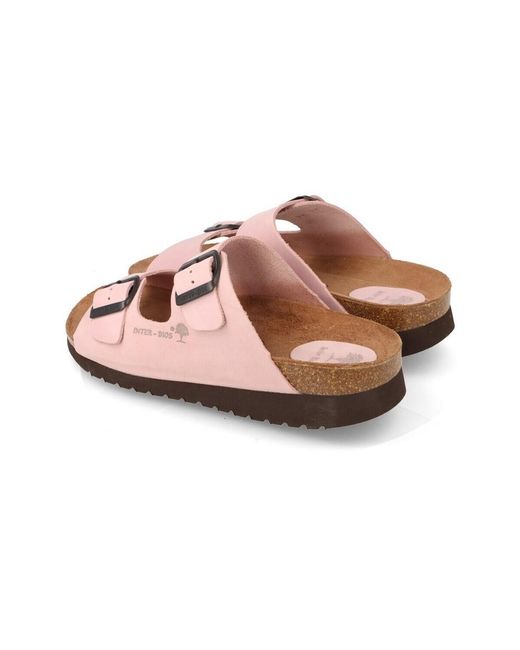 Sandales compensées Interbios en coloris Pink