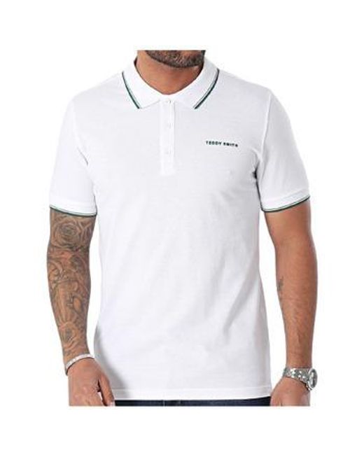 T-shirt POLO BLANC - MIDDLE WHITE - S Teddy Smith pour homme
