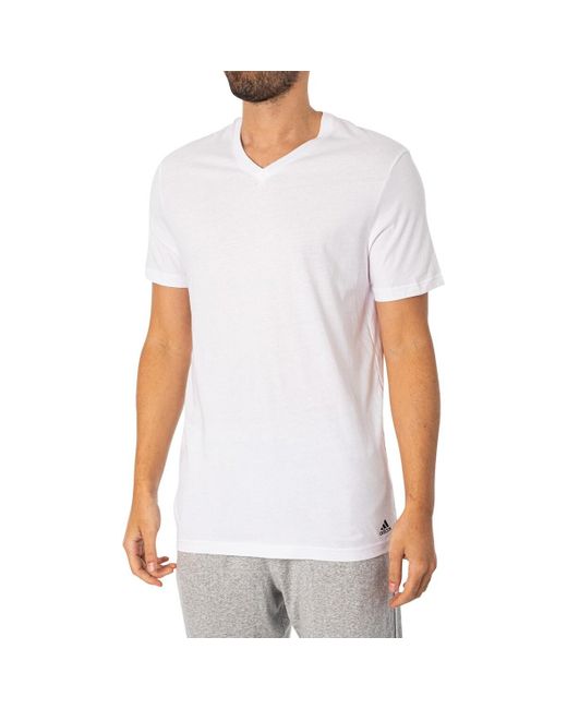 Pyjamas / Chemises de nuit Lot de 3 t-shirts décontractés à col en V Adidas pour homme en coloris White