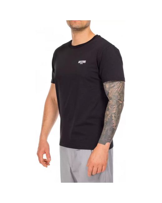 T-shirt T-shirt noir logo nage Moschino pour homme en coloris Black