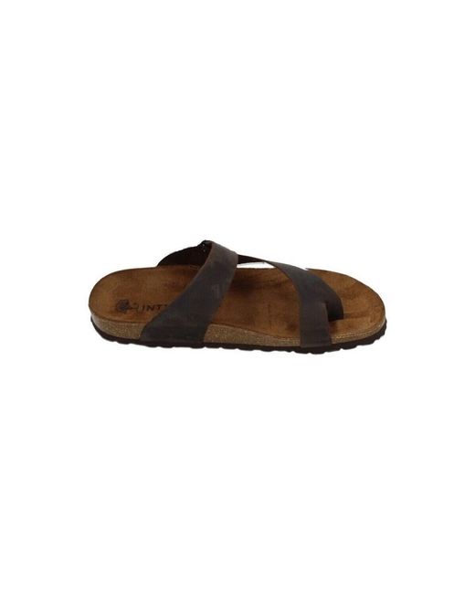 Sandales plates Interbios pour homme en coloris Brown