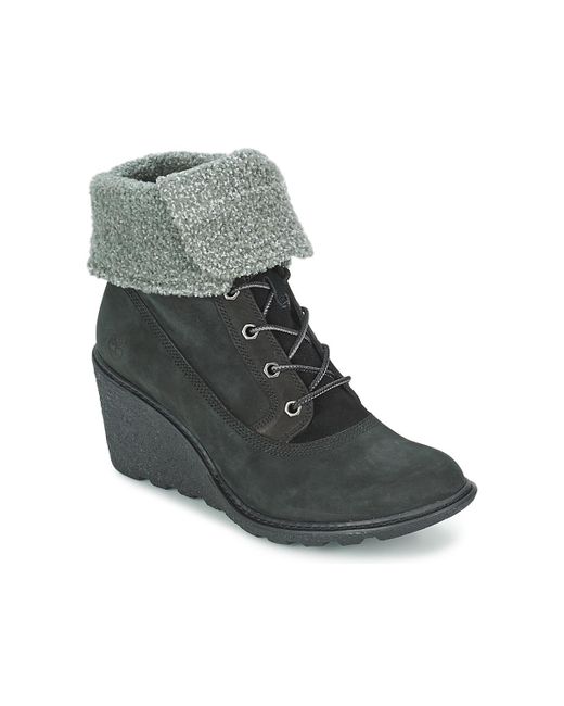 Amston Roll Top Women's Low Ankle Boots In Black Amston Roll Top Women's Low Ankle Boots In Black